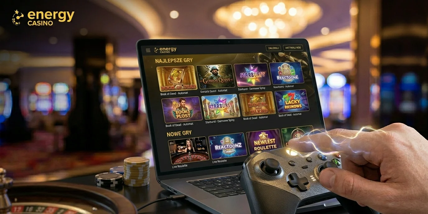 Biblioteka gier Energy Casino na laptopie — najlepsze sloty od czołowych dostawców