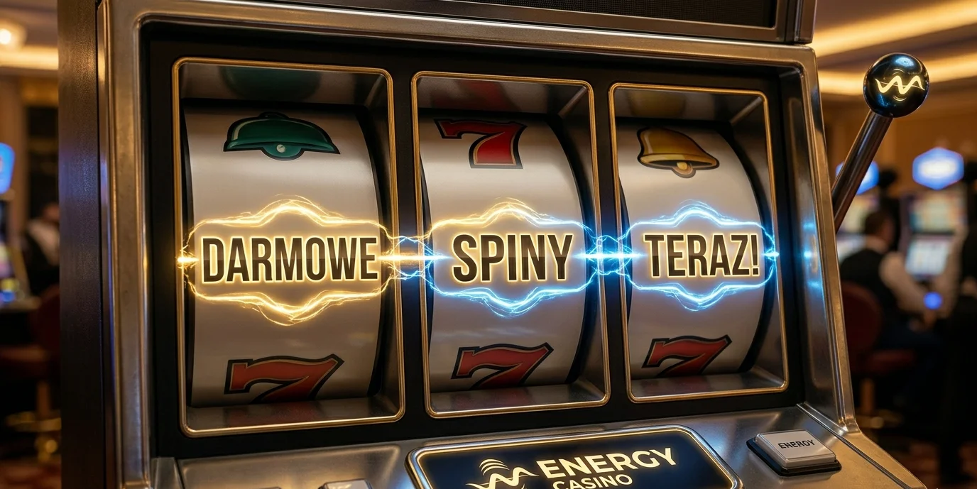 Energy Casino free spins — bębny slotu w trakcie obrotu